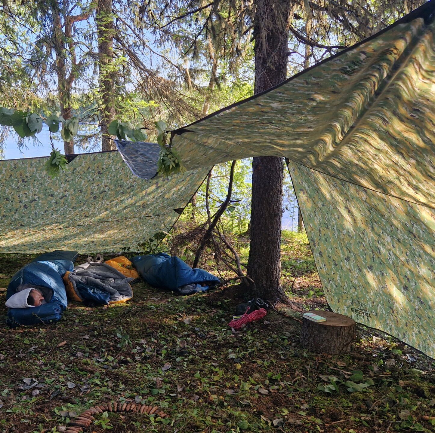 Schlafsack Outoor Schweden Skandinavien Weltreise Rucksackfamilie